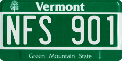 VT license plate NFS901