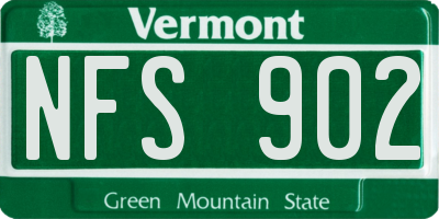 VT license plate NFS902