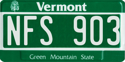 VT license plate NFS903