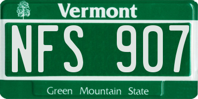 VT license plate NFS907