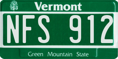 VT license plate NFS912