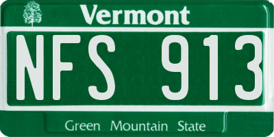 VT license plate NFS913