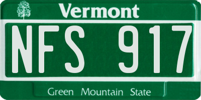 VT license plate NFS917