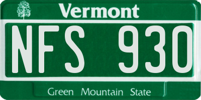 VT license plate NFS930