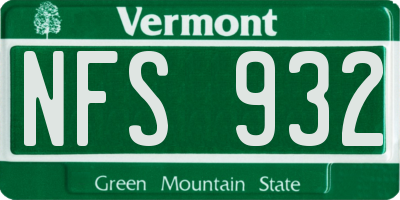 VT license plate NFS932