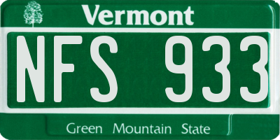 VT license plate NFS933