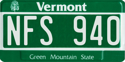 VT license plate NFS940