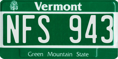VT license plate NFS943