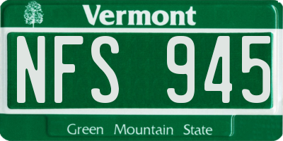 VT license plate NFS945