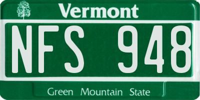 VT license plate NFS948