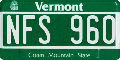 VT license plate NFS960