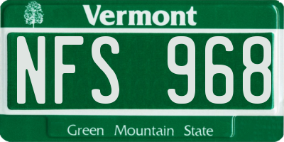 VT license plate NFS968