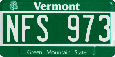 VT license plate NFS973