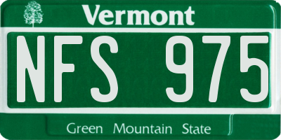 VT license plate NFS975