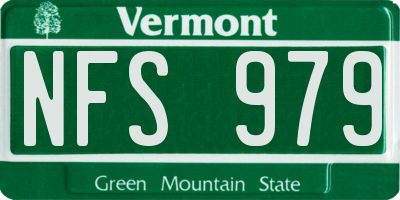VT license plate NFS979
