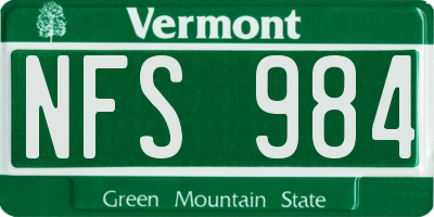 VT license plate NFS984