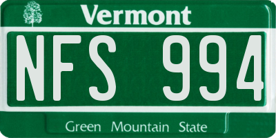 VT license plate NFS994