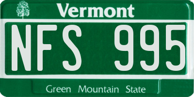 VT license plate NFS995