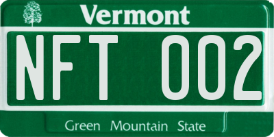 VT license plate NFT002