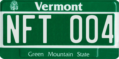 VT license plate NFT004