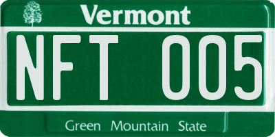 VT license plate NFT005