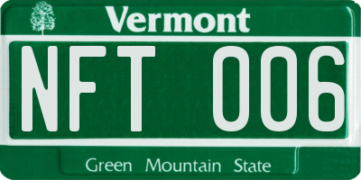 VT license plate NFT006