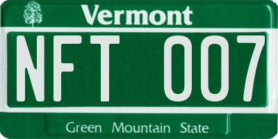 VT license plate NFT007