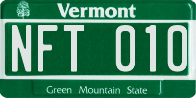 VT license plate NFT010