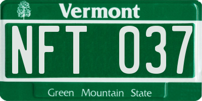 VT license plate NFT037