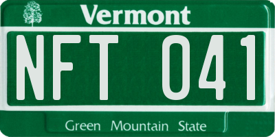 VT license plate NFT041