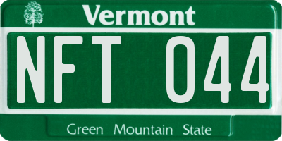 VT license plate NFT044
