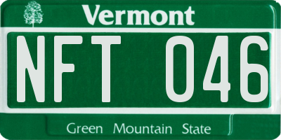 VT license plate NFT046