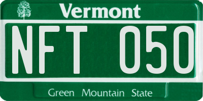 VT license plate NFT050