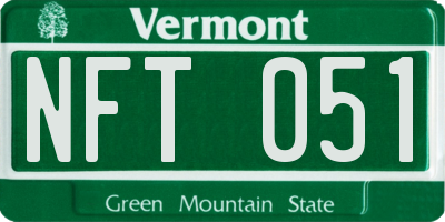 VT license plate NFT051