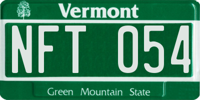 VT license plate NFT054