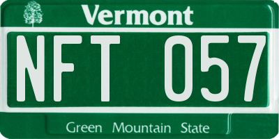 VT license plate NFT057