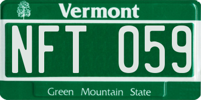 VT license plate NFT059