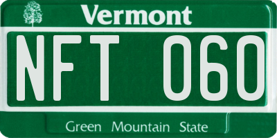 VT license plate NFT060