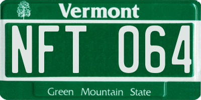 VT license plate NFT064