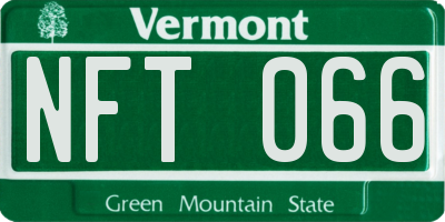 VT license plate NFT066