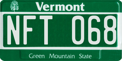 VT license plate NFT068