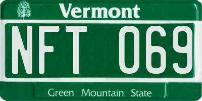 VT license plate NFT069