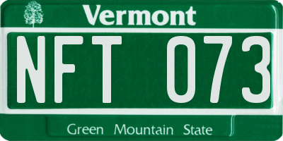 VT license plate NFT073