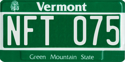 VT license plate NFT075