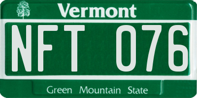 VT license plate NFT076