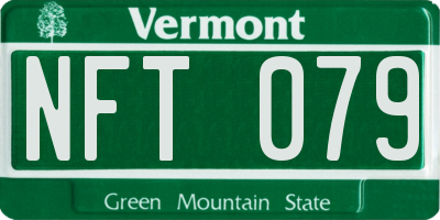 VT license plate NFT079