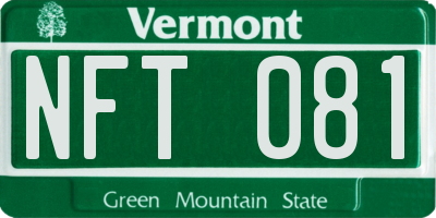 VT license plate NFT081