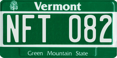 VT license plate NFT082