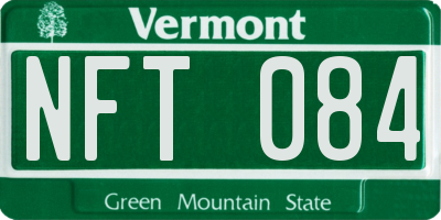 VT license plate NFT084