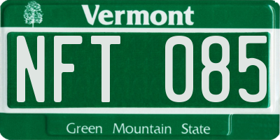 VT license plate NFT085